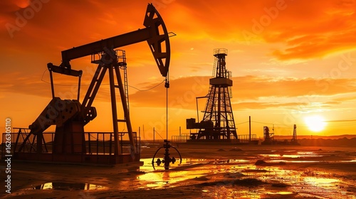 Capturing the rugged essence of desert oilfield bases, these background images showcase oil pumps standing tall amid vast, arid landscapes—where sand dunes meet industrial might. 
