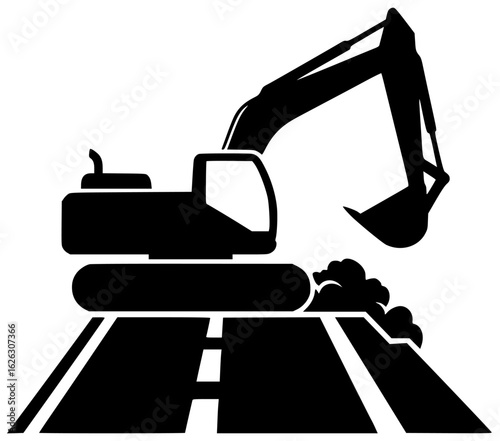 Excavator digging deep into the earth and moving heavy rocks lifting large trees clearing land for construction demolishing old buildings excavating minerals digging trenches for pipes removing snow 