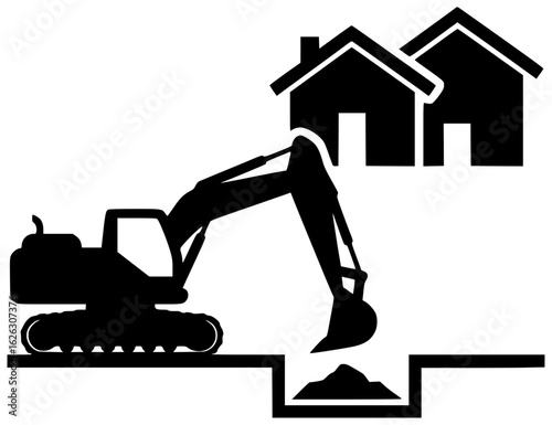 Excavator digging deep into the earth and moving heavy rocks lifting large trees clearing land for construction demolishing old buildings excavating minerals digging trenches for pipes removing snow 