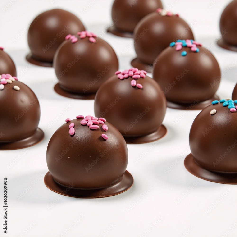 Fototapeta premium Cool Close-up of dusted chocolate truffles