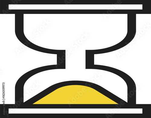 Illustration of an hourglass icon with flowing sand, symbolizing time management, deadlines, patience, and the passage of moments. Perfect for productivity apps, time-tracking tools, and motivational 