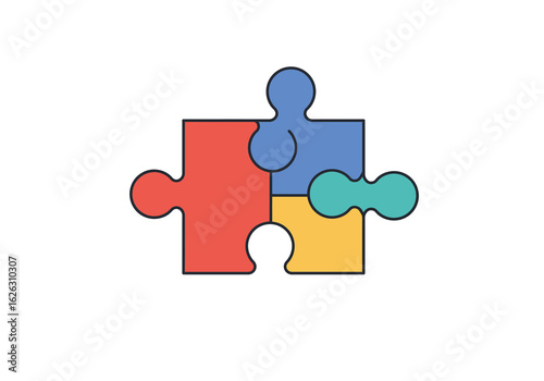 Interlocked puzzle pieces A metaphor for connection and collaboration