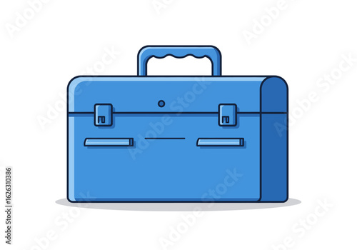 Blue toolbox A retrostyle illustration of a sturdy container ready for work