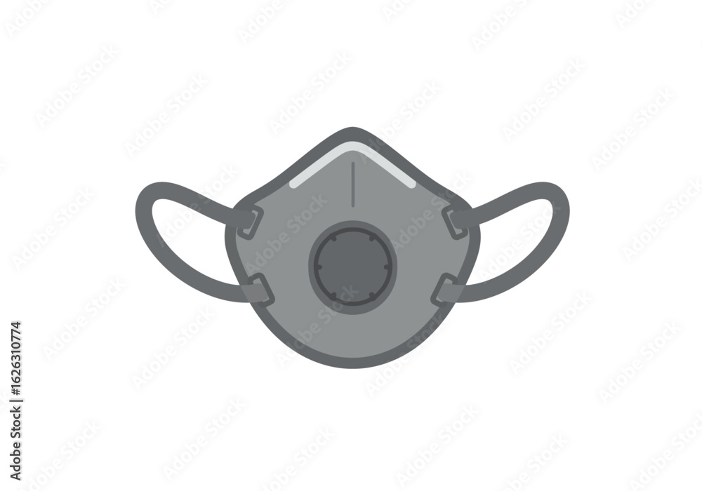 Obraz premium A gray N95 respirator mask with a valve ready for protection