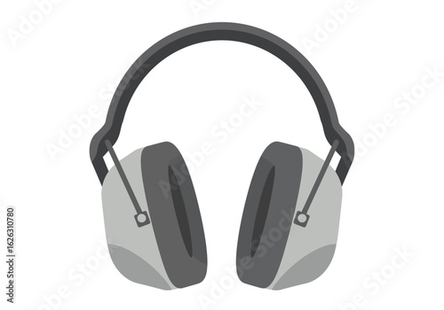 Gray and black safety earmuffs protecting against loud noises