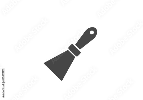 Spackling Tool Icon Gray angled putty knife with handle hole