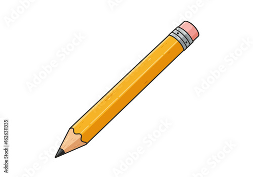 Sharp yellow pencil with pink eraser  black lead tip