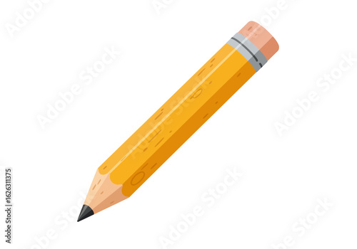 An iconic yellow pencil ready to write or draw a classroom essential