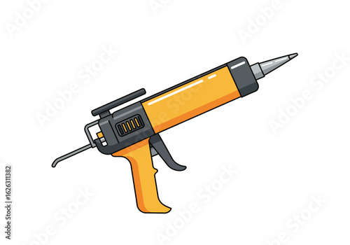 Yellow sealant gun sleek tool for home improvement projects
