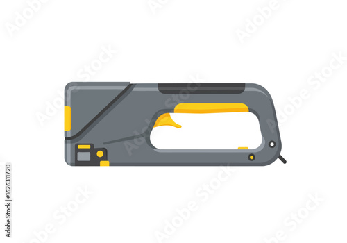 Gray staple gun tool with yellow accents
