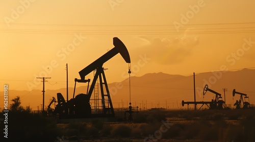 Capturing the rugged essence of desert oilfield bases, these background images showcase oil pumps standing tall amid vast, arid landscapes—where sand dunes meet industrial might. 