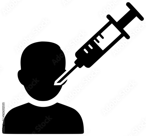 Nurse holds syringe with clear liquid and doctor injects medicine into patient