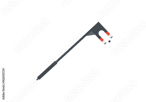 A magnetic grabber tool hovering above a steel ball