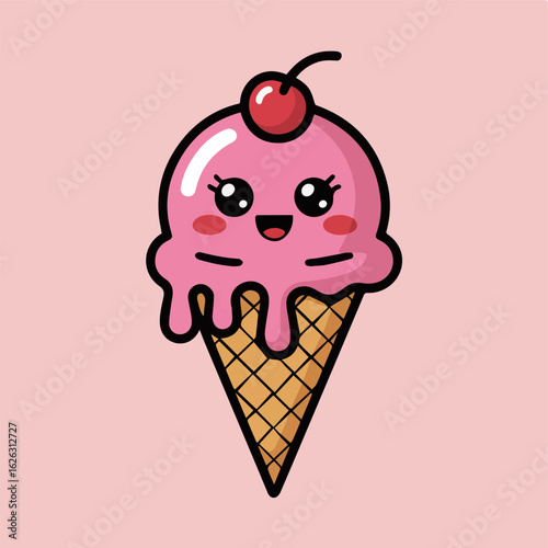 Vector art of delightful blueberry muffin character with a cheerful smile isolated on white background, a perfect blend of sweetness and fruity goodness for any time of day