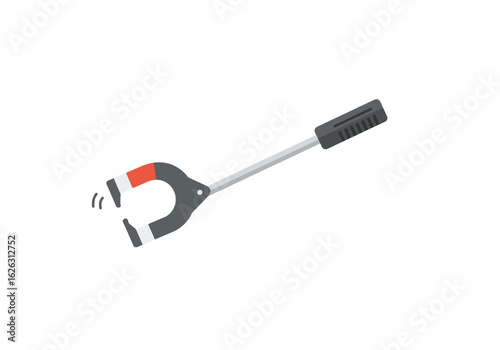 Animated magnet wand ready to pull in metal