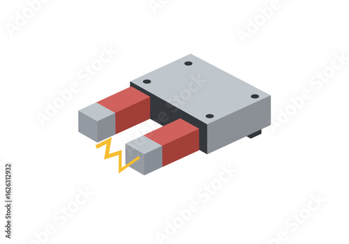 Magnets attraction a striking yellow energy field