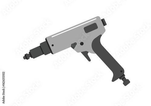 Futuristic gunlike device with telescoping barrel gray and ominous