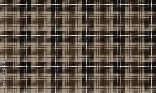 Seamless plaid patterns in brown, black, white, and beige provide a classic feel for textiles and garments, such as skirts or pants, adding a simple yet stylish charm.