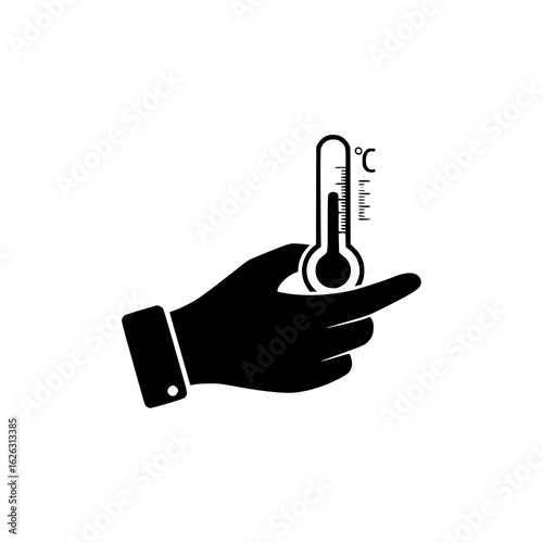 Thermometer standing alone with thermometer hanging on the wall placed on a table held in someones hand surrounded by medical equipment lying on a bed attached to a machine being read by a doctor 