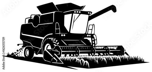 Tractor driving through field with tractor pulling trailer and plowing mud harvesting crops working in farm carrying heavy loads moving rural area driven by farmer crossing bridge parked barn 