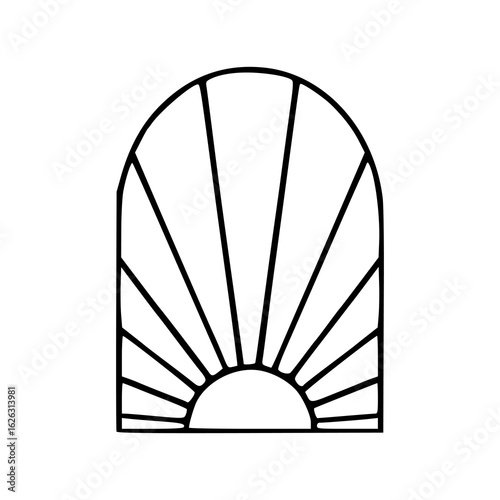 art deco sunburst arch vector