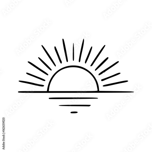 minimalist sunrise or sunset over water