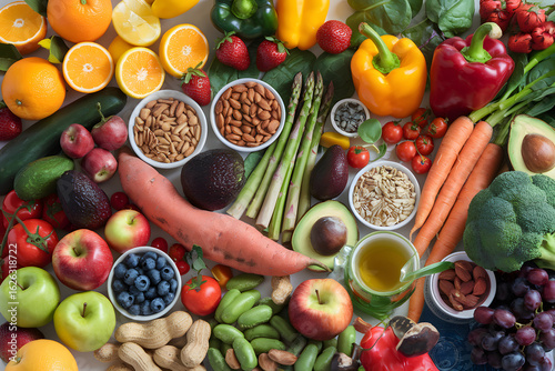 Wallpaper Mural A colorful assortment of fruits and vegetables is arranged on a surface.  Torontodigital.ca