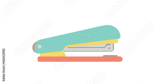 Pastel Stapler Flat Design Illustration
