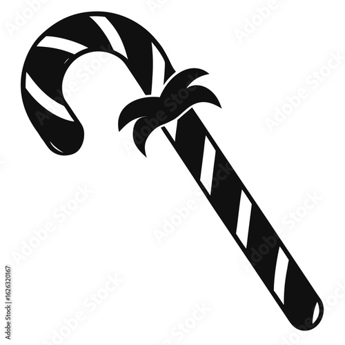 candycane vector clean black silhouette design white background