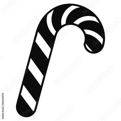 candycane vector clean black silhouette design white background