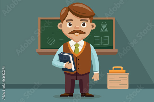 Charming Professor: Vector Illustration of a School Teacher