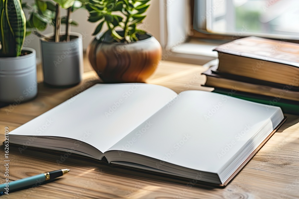 Naklejka premium Ultra Hd Image of English Book Resting on the Table of Working Space