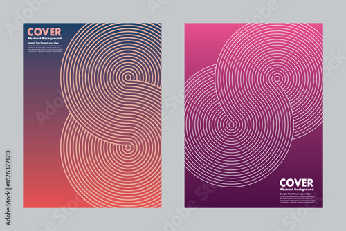 Vector abstract background with gradient tones and circular line patterns, featuring loop and infinite concepts for modern covers, posters, presentation and digital artwork.