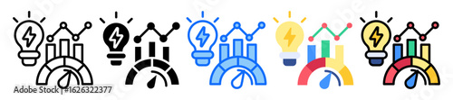 High Energy Consumption icon Multi Style Vector Illustration