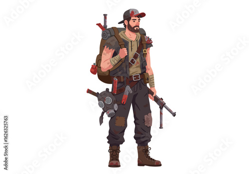Rugged Survivor PostApocalyptic Warrior with Gear  Grit