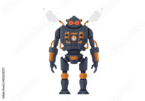 Steampunk Robot A VictorianEra Mechanical Marvel with Steam