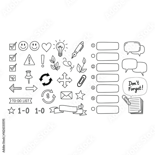 Doodle Planner Icon Set