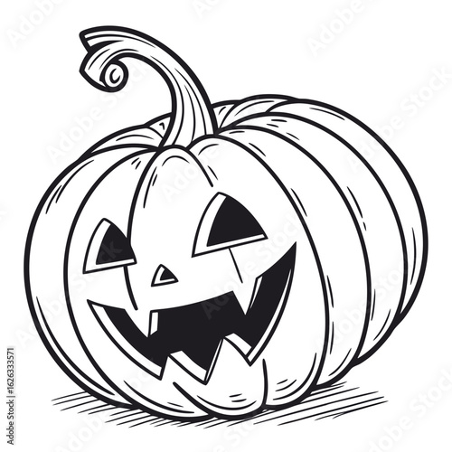 Halloween jackolantern pumpkin isolated on white background