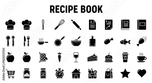 Recipe Book and Cooking Icons