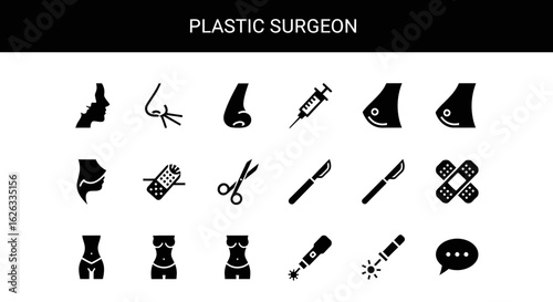 Plastic Surgeon and Aesthetic Surgery Icons