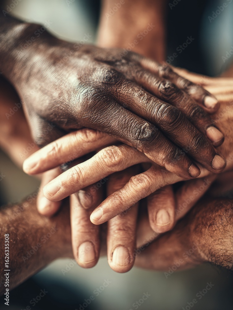 Fototapeta premium Diverse Hands United In Solidarity