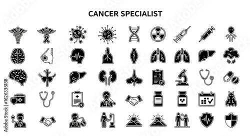 Cancer Specialist and Oncology Icons