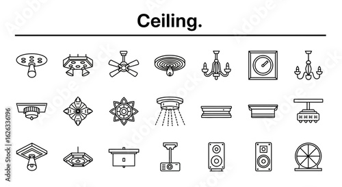 Ceiling and Architectural Interior Icons