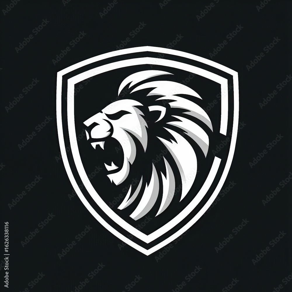 Obraz premium head of a shield lion