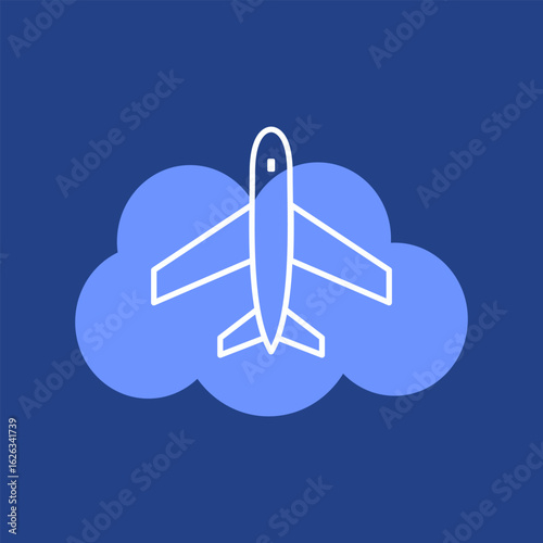 Airplane flying through clouds in a blue sky representing travel and adventure during daytime
