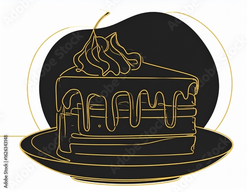 Minimalist Cake Slice Illustration