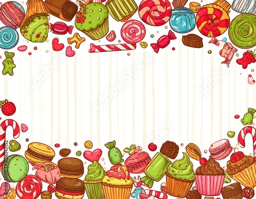 Sweet Candies and Cupcakes Frame