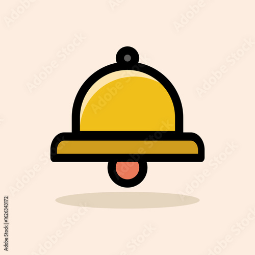 Yellow bell-shaped notification symbol with a minimalist design representing alerts or reminders in a digital context