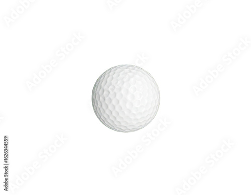 Top-Down View of Golf Ball on Tee Embedded in Mowed Grass with Realistic Lighting, Isolated on Transparent Background PN