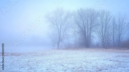 Wallpaper Mural Ethereal Winter Landscape with Frost and Fog at Sunrise Torontodigital.ca